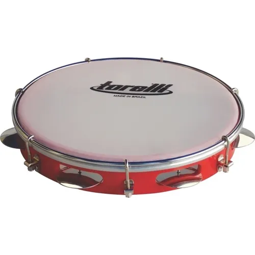 Pandeiro 10" Torelli TP-309 Injetado Pele Leitosa