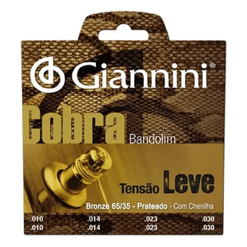Encordoamento para Bandolim Giannini GESBB Cobra Bronze Prateado Chenilha