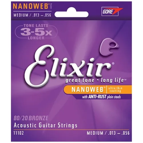 Encordoamento para Violão Aço Elixir (.013-.056) Bronze 80/20 11102