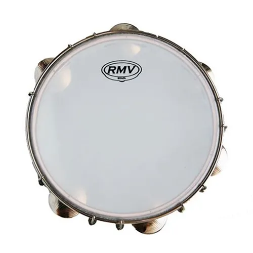 Pandeiro 10" RMV PPA0120 Corpo Branco Pele Leitosa