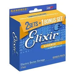 Kit Encordoamentos para Guitarra Elixir (.010-.046) Light (Leve 3 Pague 2) 16542