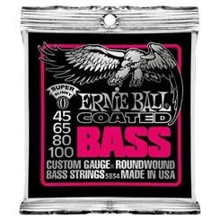 Encordoamento para Contra-Baixo 4 Cordas Ernie Ball Coated Super Slinky (.045-.100)