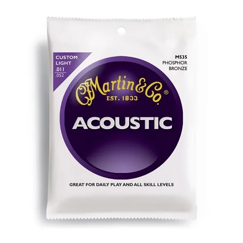 Encordoamento para Violão Aço Martin Acoustic .011 M535 PHBR