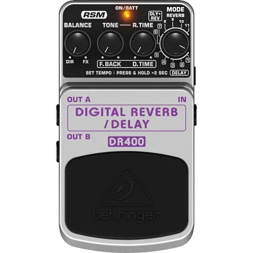Pedal para Guitarra Behringer DR400 Digital Reverb/Delay