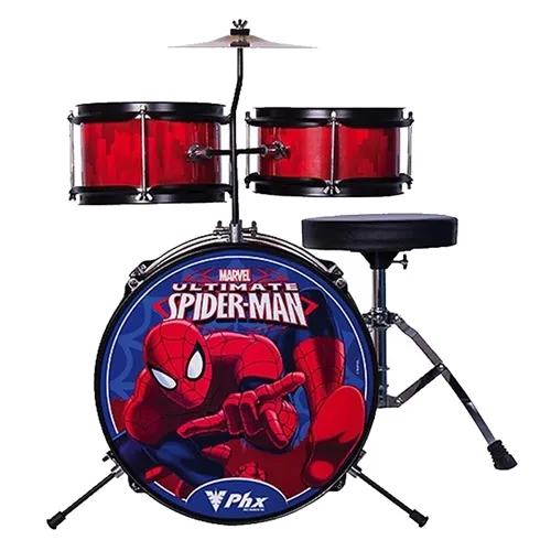 Bateria Infantil PHX Phoenix BIM-S2 Marvel Spider Vermelho