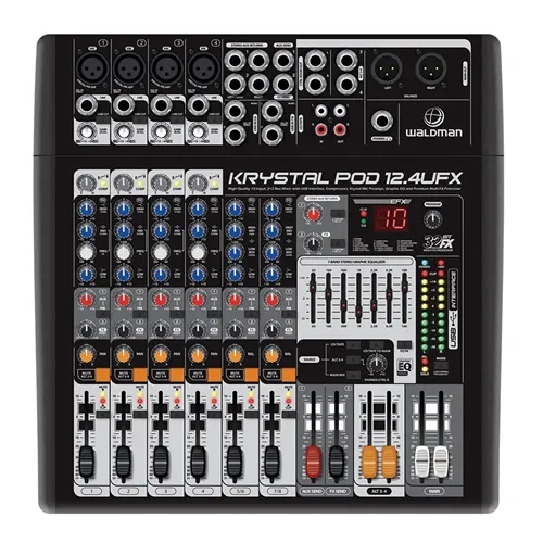 Mesa de Som 12 Canais Waldman KP-12.4UFX