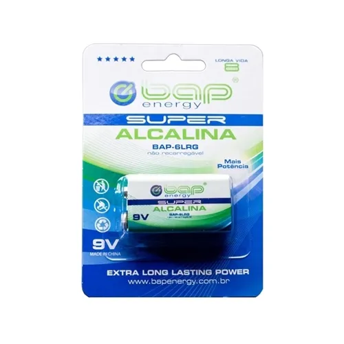 Bateria 9V BAP BAP-6LRG Alcalina