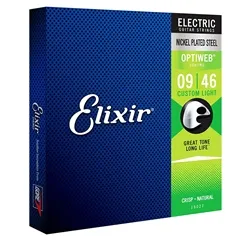 Encordoamento para Guitarra Elixir (.009-.046) Custom Light Optiweb