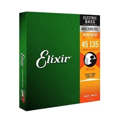 Encordoamento para Contra-Baixo 5 Cordas Elixir (.045-.135) Light Medium Long Scale