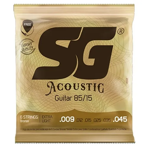 Encordoamento para Violão Aço SG .009 Bronze 85/15