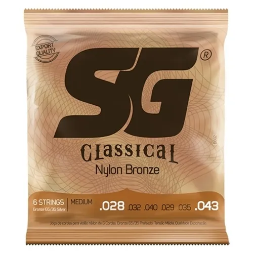 Encordoamento para Violão Nylon SG Tensão Média Bronze