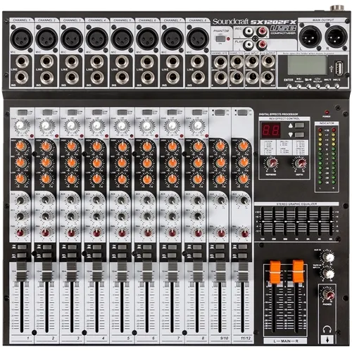 Mesa de Som 12 Canais Soundcraft SX1202FX-USB