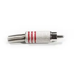 Plug Rca Storm Metal Niquelado 58mm Vermelho Pgrc0005
