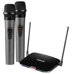 Microfone sem Fio (Kit 2 Microfones de Mão- Bastão) Vokal VLA-42 Recarregável