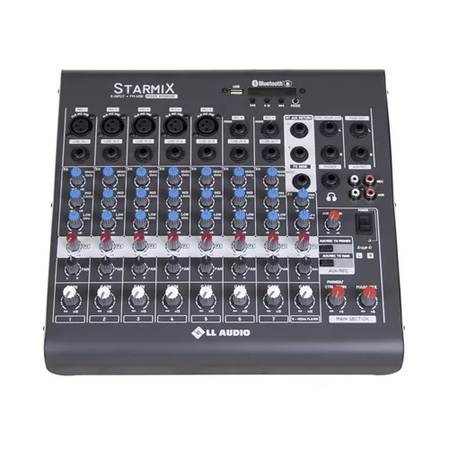Mesa de Som 8 Canais LL Starmix XMS802R
