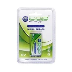 Bateria 9V Recarregável BAP BAP-680 NI-MH 320mAh