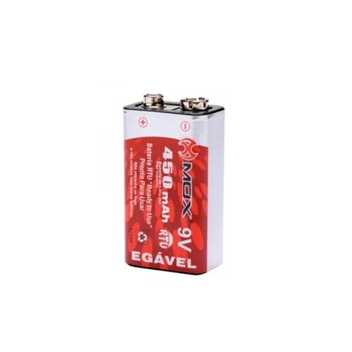 Bateria 9V Recarregável MOX MO-9V450RTU 450mAh