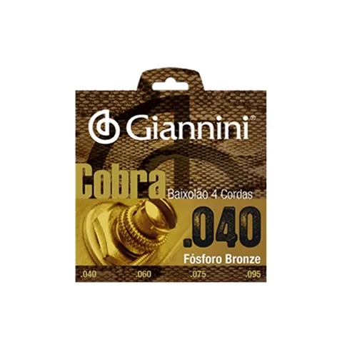 Encordoamento para Baixolão 4 Cordas Giannini GEEBALF .040 Fósforo Bronze