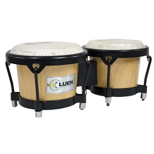 Bongô 6" x 7" Luen 45017 Natural Ferragem Preta Pele Sintética