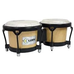 Bongô 6" x 7" Luen 45017 Natural Ferragem Preta Pele Sintética