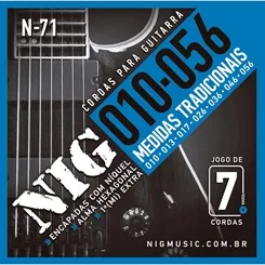 Encordoamento para Guitarra 7 Cordas Nig N-71 .010/.056