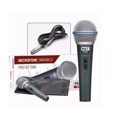 Microfone MXT Pro BTM-58A com Cabo, Cachimbo e Bolsa