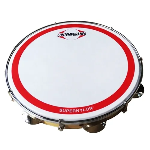 Pandeiro 12" Contemporânea 23CTSSN Madeira Verniz Super Nylon Cromado