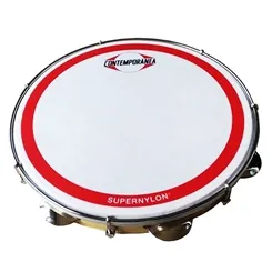 Pandeiro 12" Contemporânea 23CTSSN Madeira Verniz Super Nylon Cromado