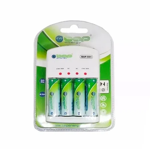 Carregador BAP BAP-551 com 4 pilhas AA