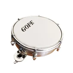 Tamborim 6" Gope 595ALCRSUP Alumínio com Suporte Pele Porosa