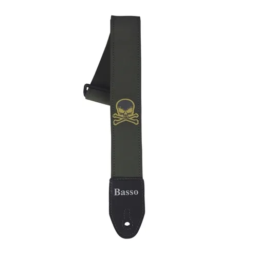 Correia para Violão/ Guitarra Basso SF-128 Musgo Caveira