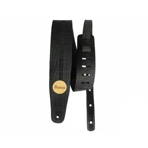 Correia para Violão/ Guitarra/ Baixo Basso VT SB 05 Palha Preto