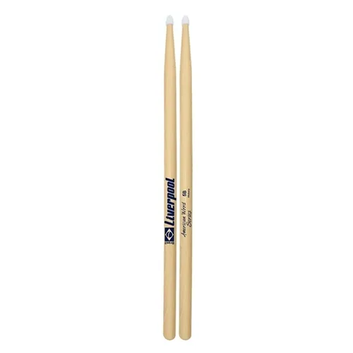 Baqueta para Bateria Liverpool Hickory 5B Ponta Nylon HY5BN (Par)