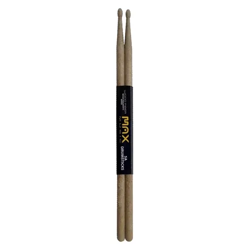 Baqueta para Bateria Max Music 5A Wood Fiber (Par)