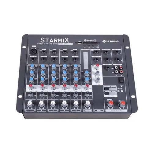 Mesa de Som 6 Canais LL USFX602 Bluetooth Starmix com Efeito