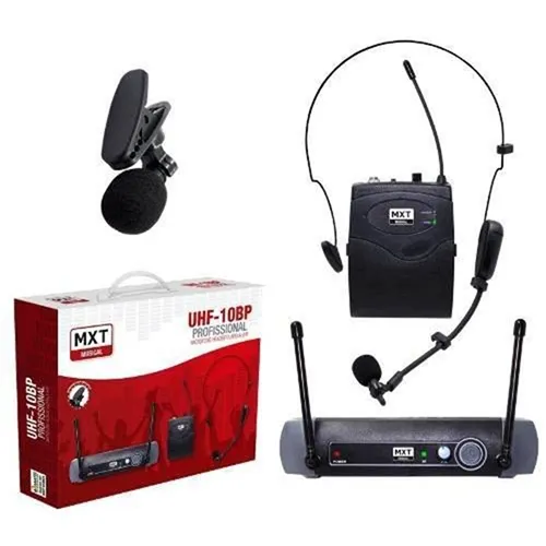 Microfone sem Fio (Kit 1 Cabeça/1 Lapela) MXT UHF-10BP