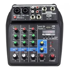 Mesa de Som 4 Canais MXT MX-4BT com Efeito e Phantom Power