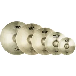 Kit de Pratos Zeus Custom SET E (14" HiHat, 16" e 18" Crash, 20" Ride , 10" Splash + Bag)