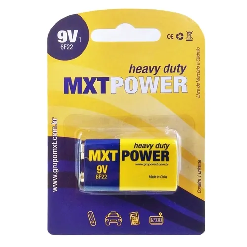 Bateria 9 Volts MXT Super Heavy Duty Zinco 28.17.79