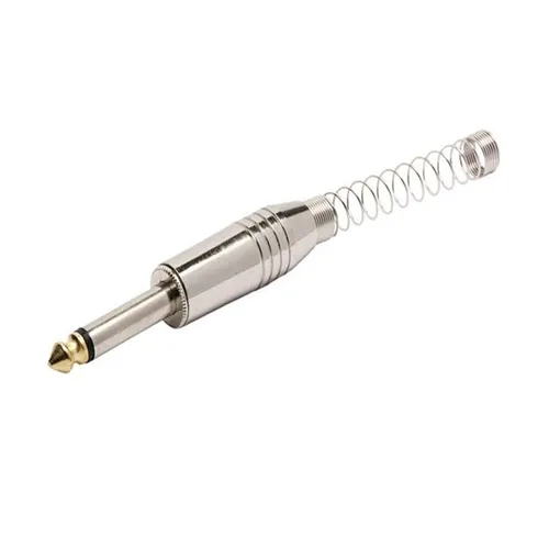 Plug P10 Mono MXT 64.1.327 Metal com Mola Espiral Ponta Dourada