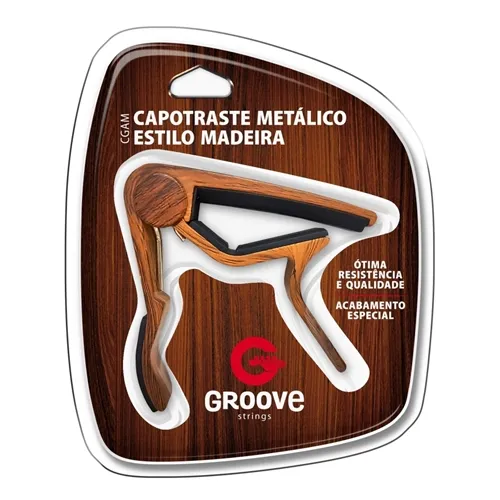 Braçadeira para Violão Groove CGAM Capotraste Metálico Estilo Madeira