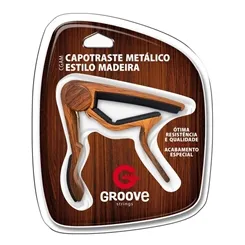 Braçadeira para Violão Groove CGAM Capotraste Metálico Estilo Madeira