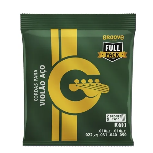 Encordoamento para Violão Aço Groove GFP3 - .010 Bronze 85/15