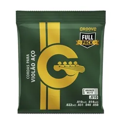 Encordoamento para Violão Aço Groove GFP3 - .010 Bronze 85/15