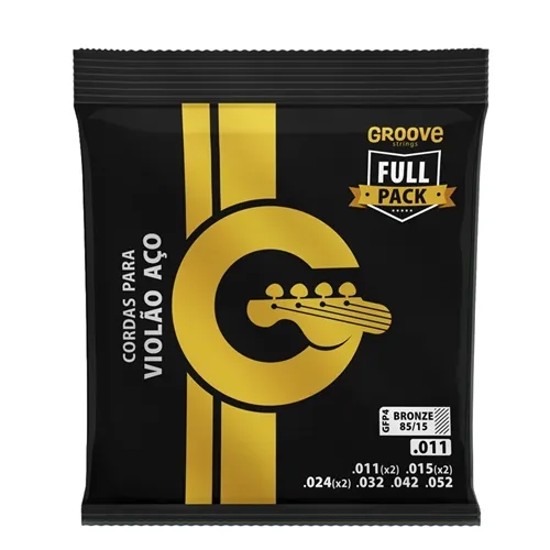 Encordoamento para Violão Aço Groove GFP4 - .011 Bronze 85/15