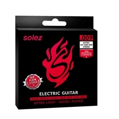 Encordoamento para Guitarra Solez SLG9 - .009 DLP Plain Steels Nickel Plated