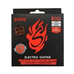 Encordoamento para Guitarra Solez SLG9GA - .009 DLP Plain Steels Stainless Steel Gray Alloy Wound