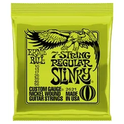 Encordoamento para Guitarra 7 Cordas Ernie Ball Regular Slinky 2621 (.010/.056)
