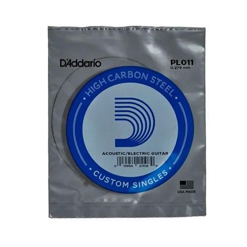 Corda Avulsa 1ª Mi para Violão Aço/ Guitarra D'Addario PL011 .011