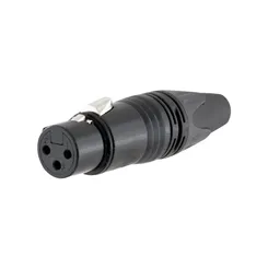 Plug XLR Fêmea MXT 64.1.565 Preto Profissional C30FN3B
